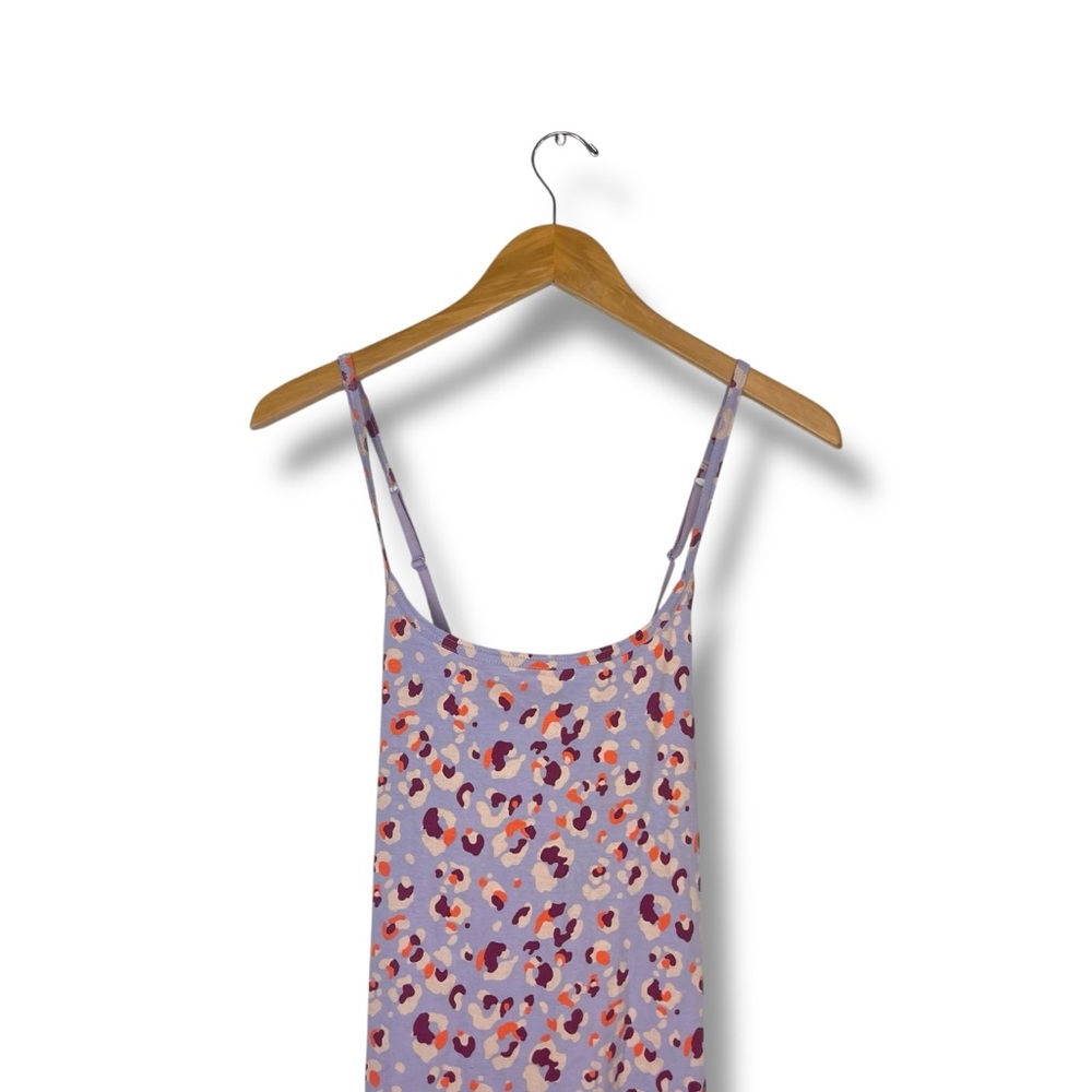 PACT Organic Cotton Floral Midi Dress Shelf Bra Adjustable Straps Small Lilac - Picture 2 of 7